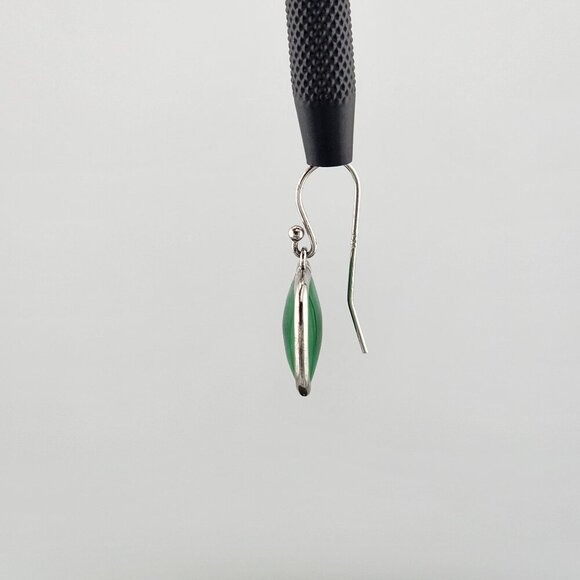 Square Green Jade Earrings in Sterling Silver 925 – Timeless & Chic - Picture 6 of 12